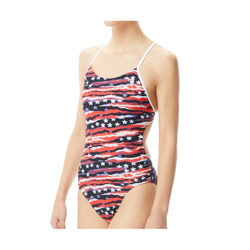 Tyr Women's One Piece Swimsuit All American Durafast One Cutoutfit