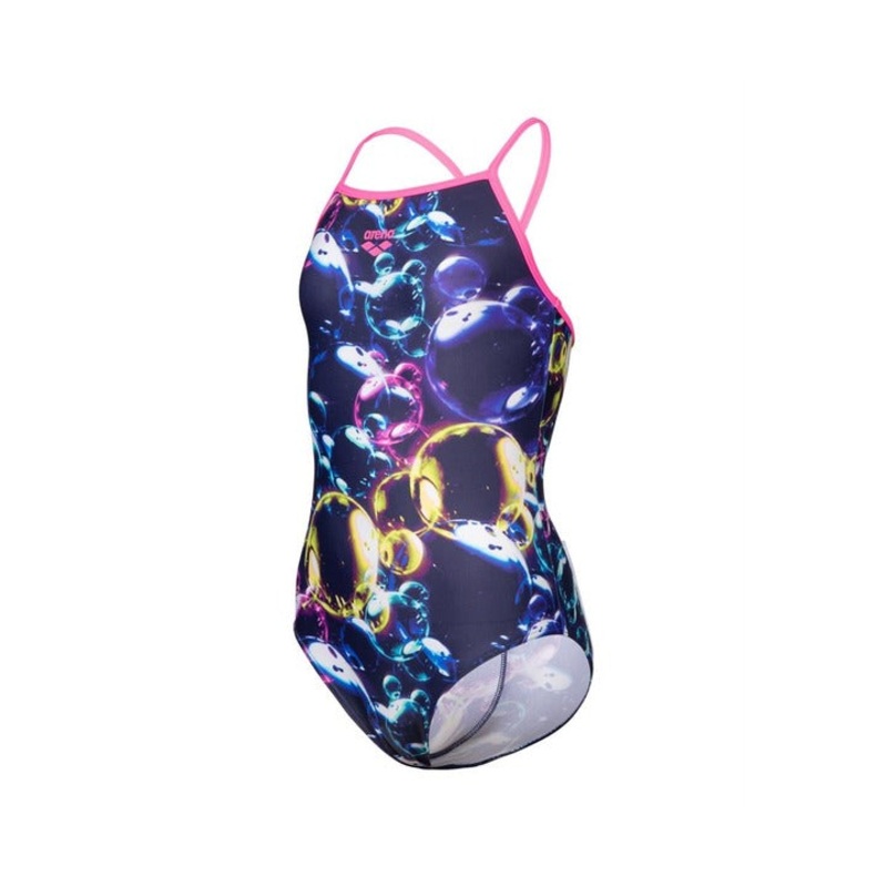 Arena Girl's Soap Bubbles Light Drop Back One Piece Swimsuit