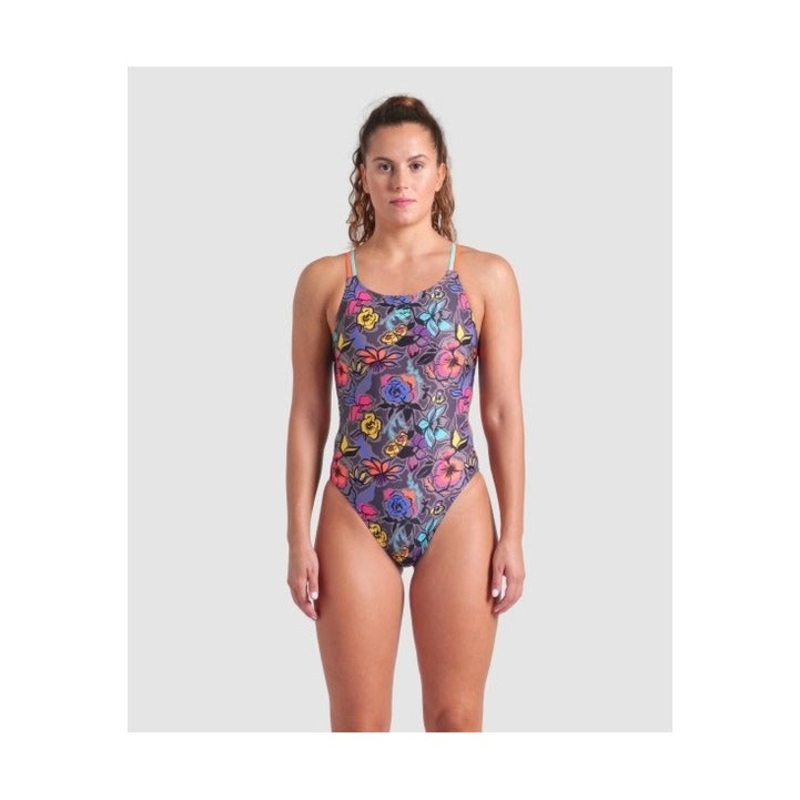 Arena Women's Vivid Repeat Lace Plus Back One Piece Swimsuit