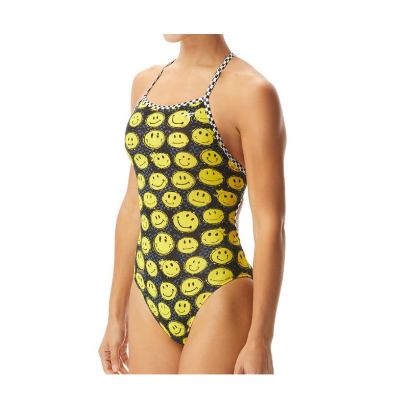 The Finals Women's Smiley Non Foil Funnies Flutterback Swimsuit