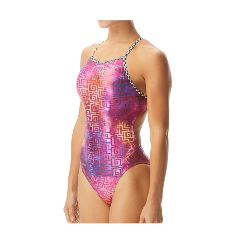 The Finals Women's Templed Foil Funnies Wingback Swimsuit