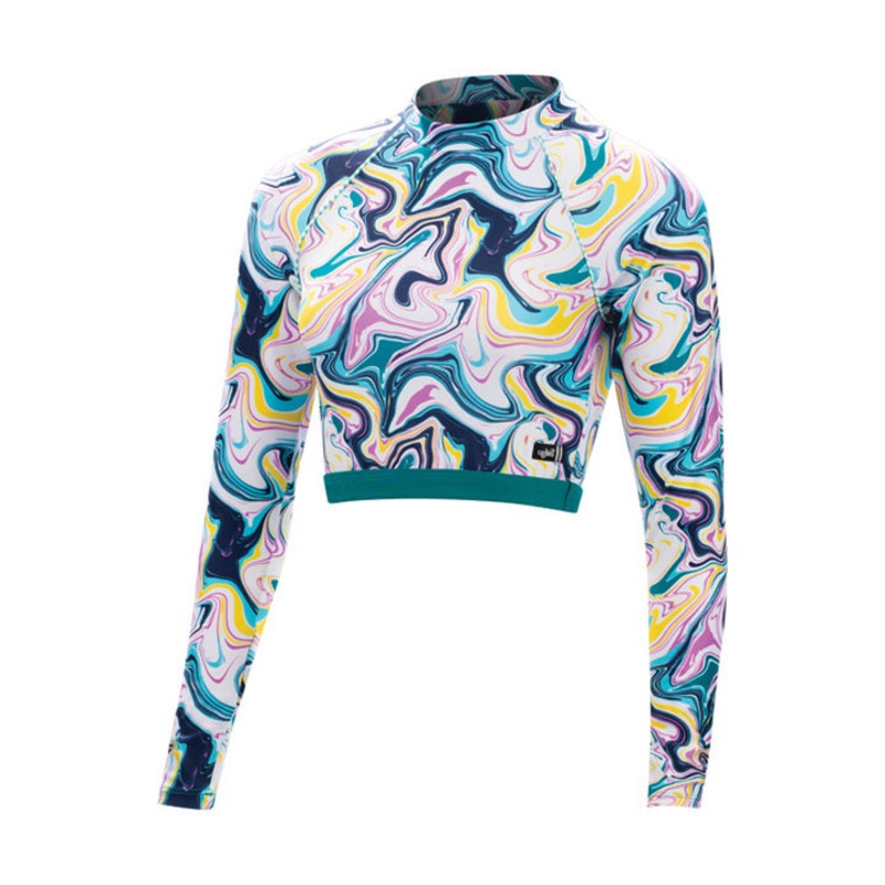 Dolfin Uglies Revibe Swirl Ya Lata Mock Neck Cropped Rash Guard