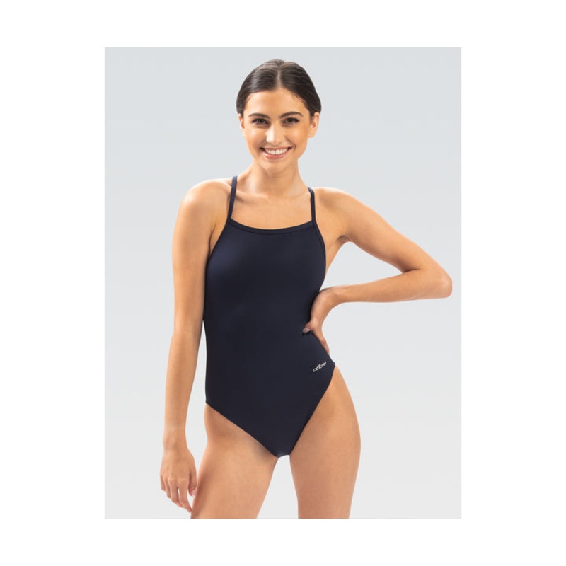 Dolfin Basic Women's Navy Tie Back One Piece Swimsuit