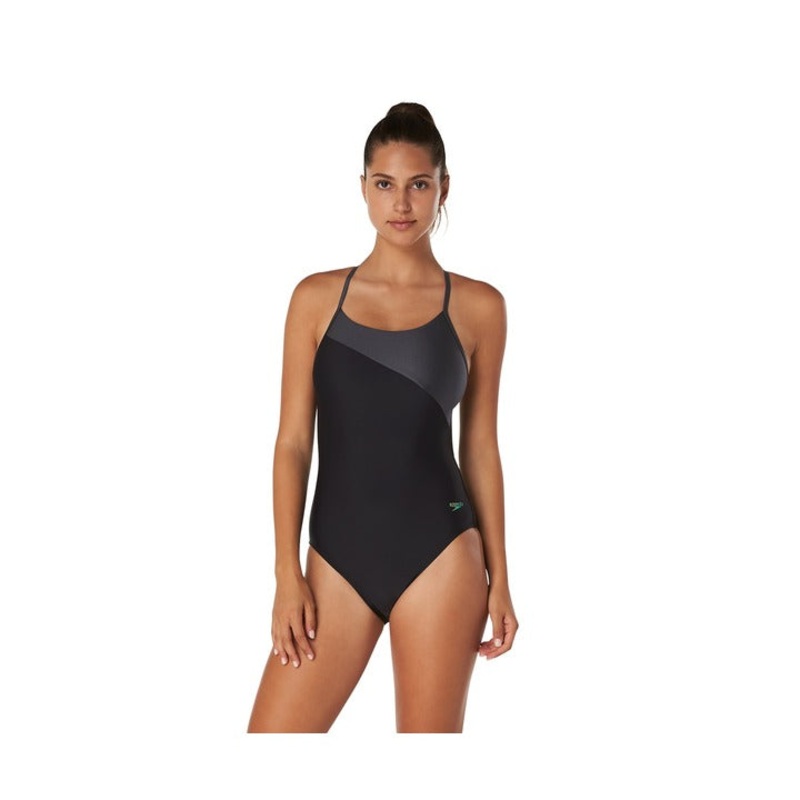 Speedo Asymmetrical Splice One Piece Swimsuit