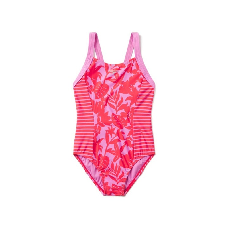 Speedo Print Blocked One Piece Swimsuit