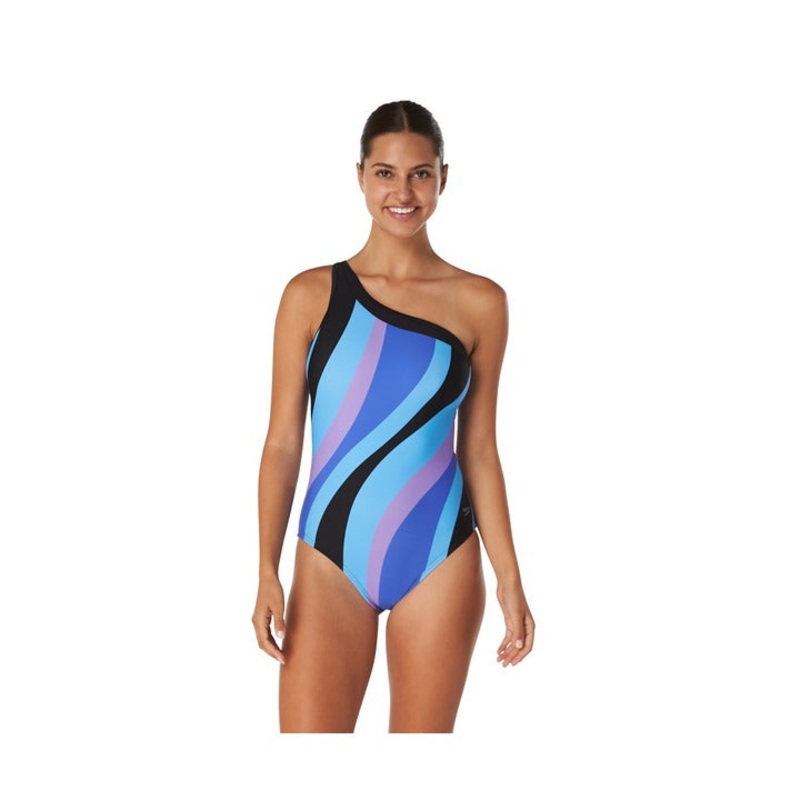Speedo Printed Asymmetrical One Piece Swimsuit