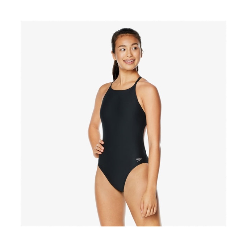 Speedo Women's Solid Tie Back One Piece