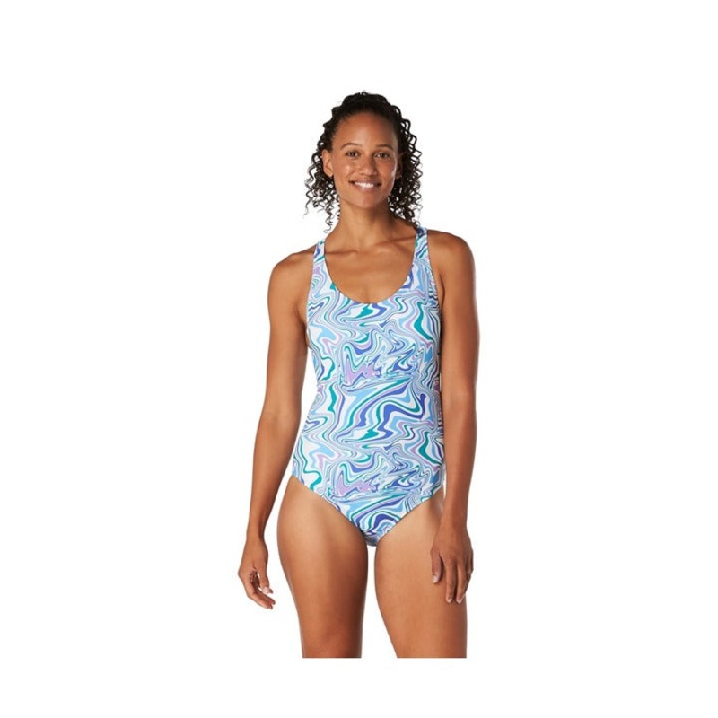 Speedo Printed Thin Strap One Piece Swimsuit