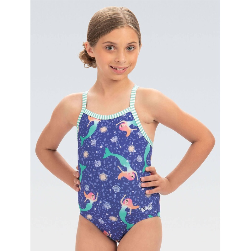 Dolfin Girls Uglies Mermaid Criss-Cross Back One Piece Suit