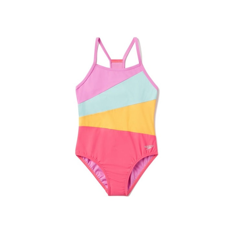 Speedo Girls' Radiating Splice One Piece Swimsuit