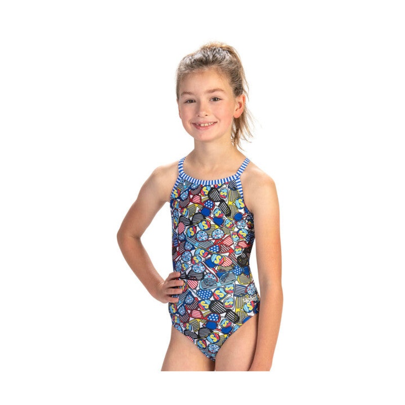 Dolfin Uglies Girl's Off Beat Keyhole Back One Piece Suit United We Shade