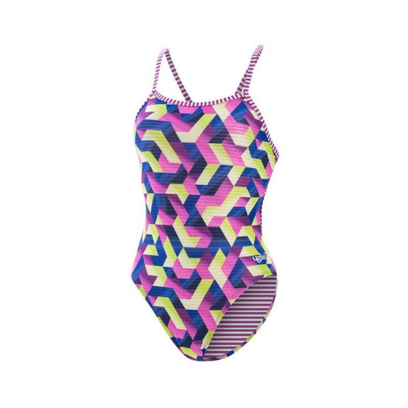 Dolfin Uglies Women's String Back One Piece Swimsuit Digital Flow