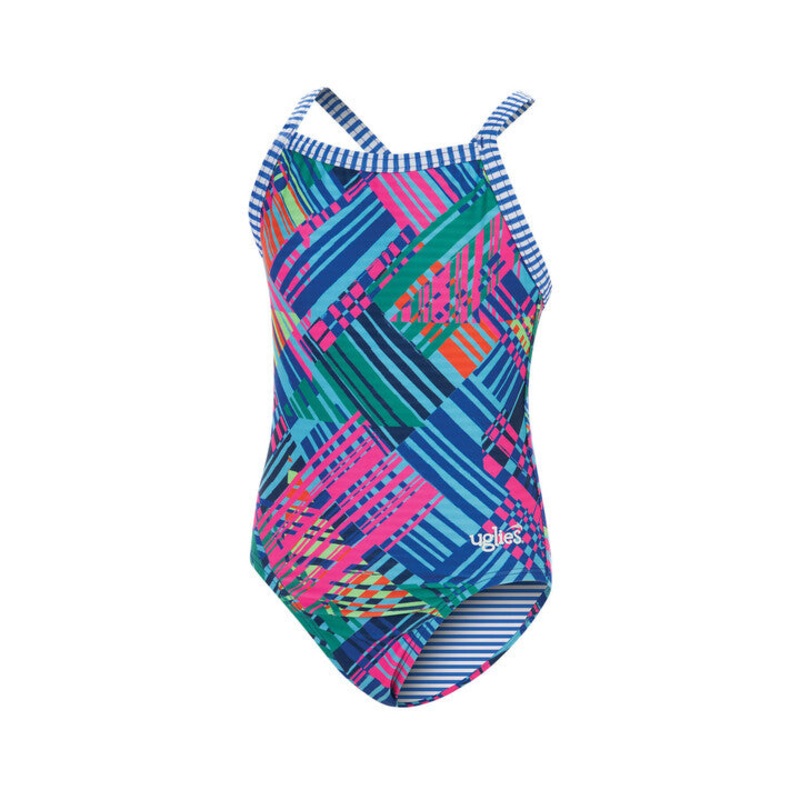 Dolfin Uglies Youth Girls Print 1-Piece Color Clash