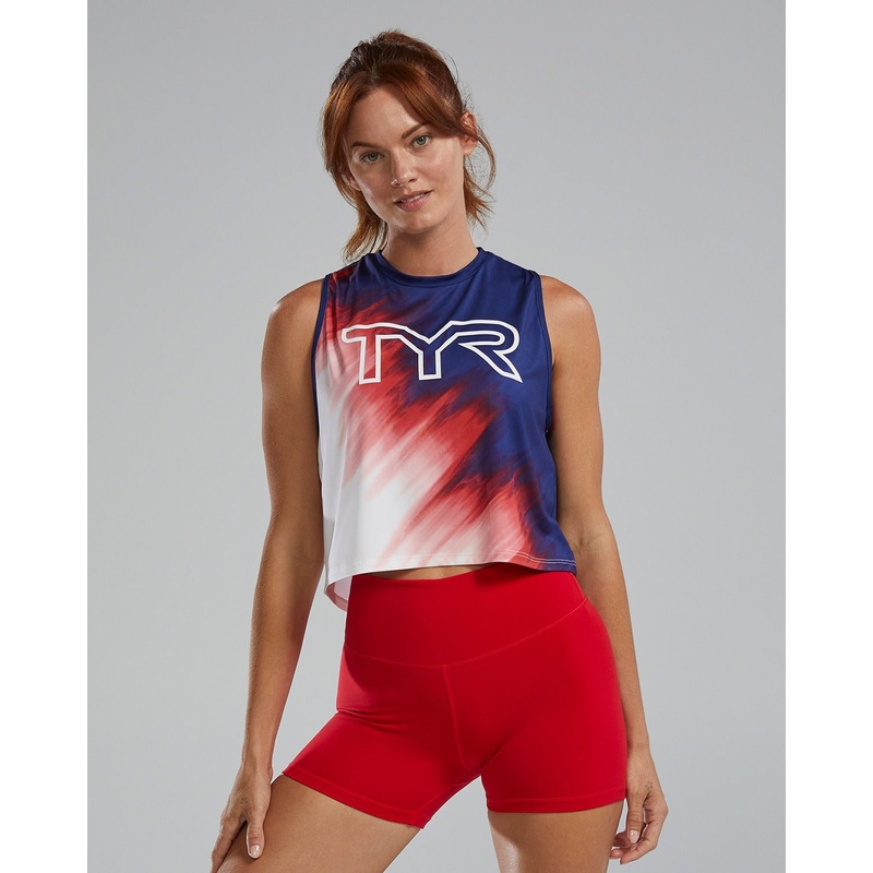 Tyr Women Large Logo Croptank USA
