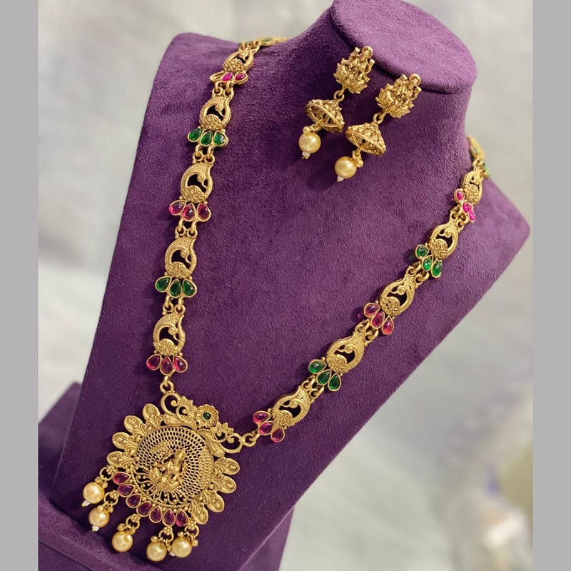 Pooja Bangles Gold Plated Long Necklace Set