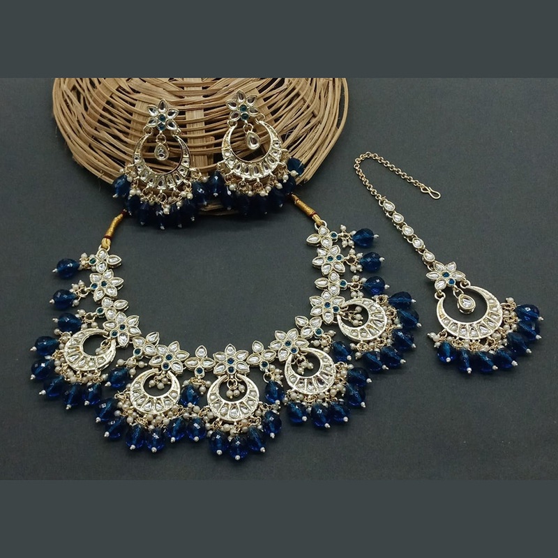 India Art  Gold Plated Kundan Necklace Set