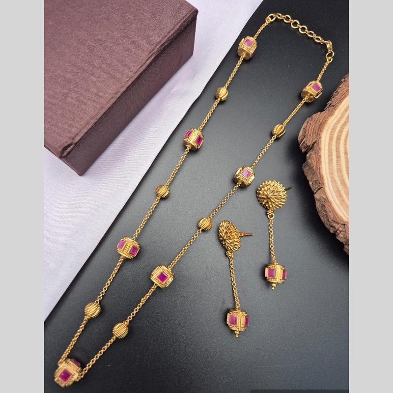 Reet Revaz Traditional Gold Plated Crystal Stone Elegant Jewelry for Women and Girls Necklace Set