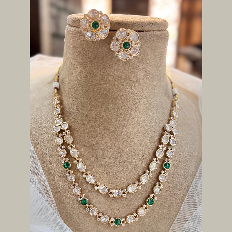 Jewel Addiction Designer Gold Plated Kundan Necklace Set