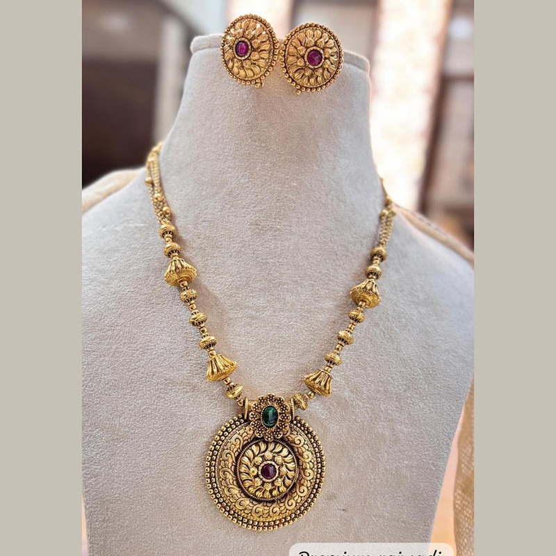Jewel Addiction Elegant Gold Plated Pota Stone Necklace Set