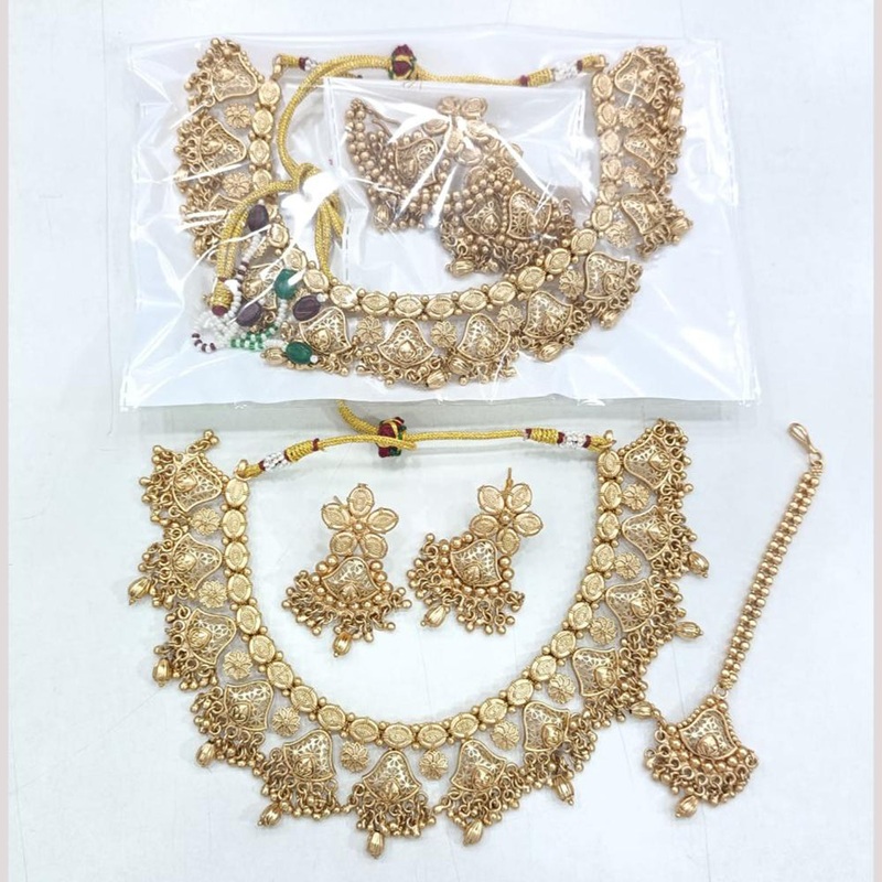 Rajwadi Collection Gold Plated Necklace Set [ 1 Piece Only]