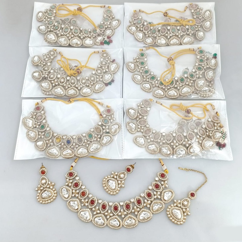 Rajwadi Collection Gold Plated Kundan Traditional Jewelry  Choker Necklace Set