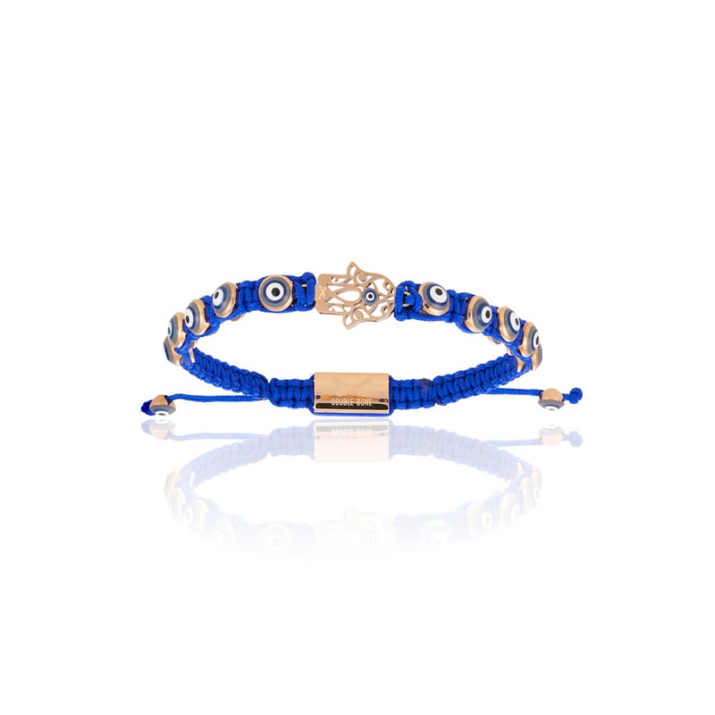 Blue Nylon Pink Gold Hamsa Hand S/M