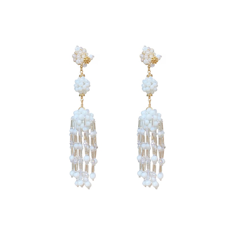 Duque White Earrings - O/S