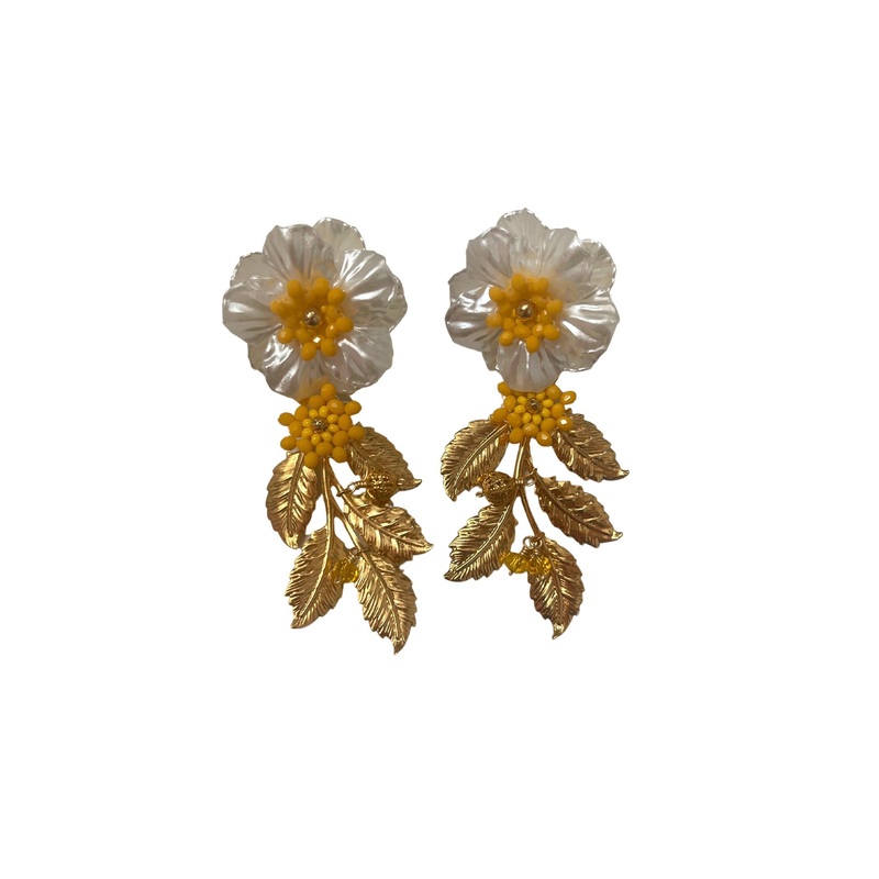 Ziva Clear/Gold Earrings - O/S