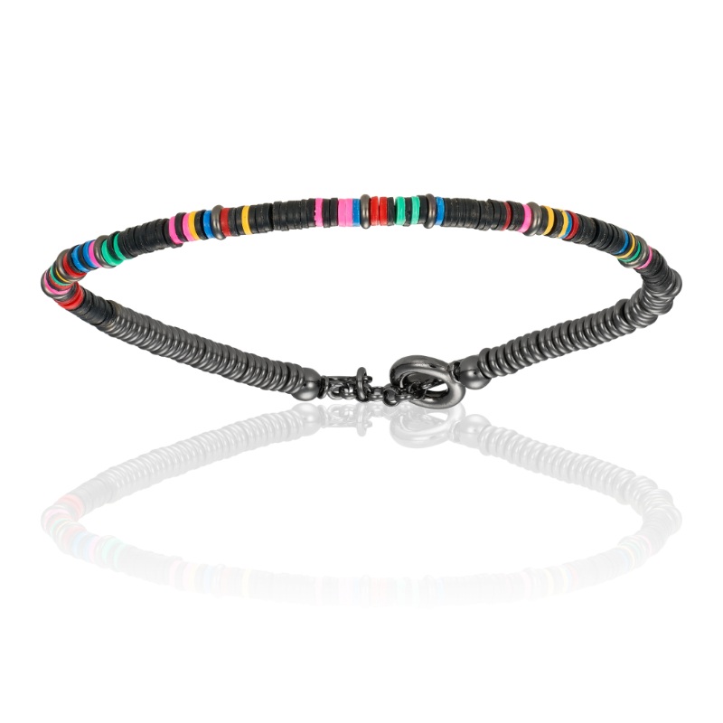 Black PVD African Beaded - S