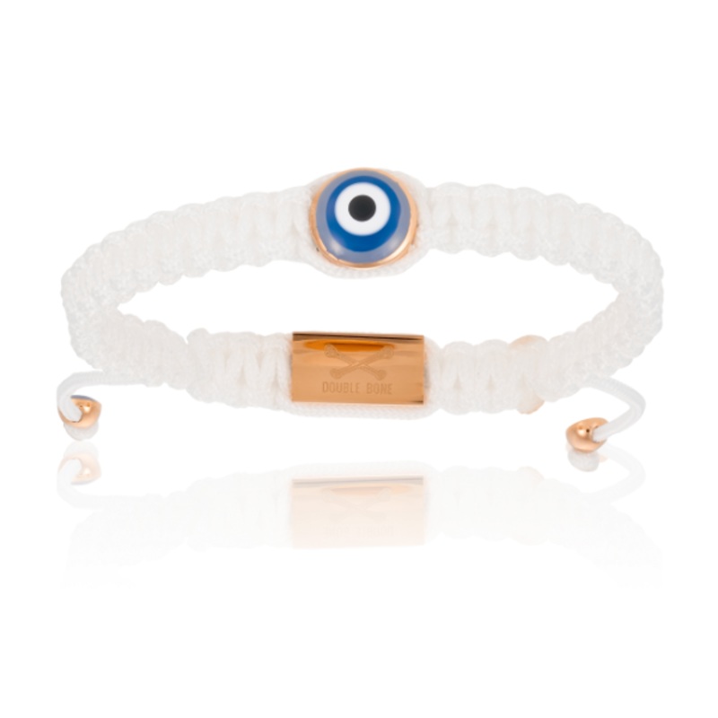 White Nylon Pink Gold Lucky Evil Eye S/M