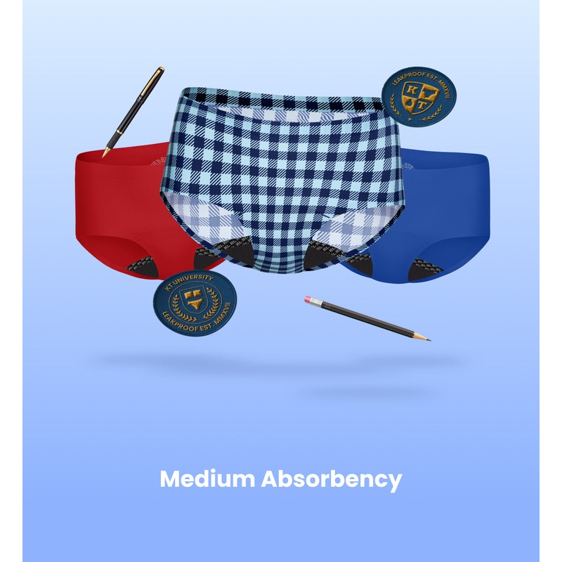 (Kit Item) Classic Prep UT 4-Pack Gumdrop/Blueberry/Blue Gingham 3-Pack | Boyshort