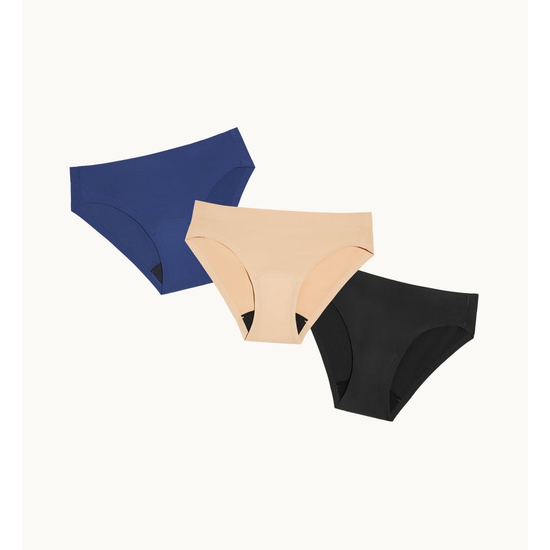 (Kit Item) First Period Kit Leakproof Underwear Night Sky/Beige/Black 3-Pack | Bikini