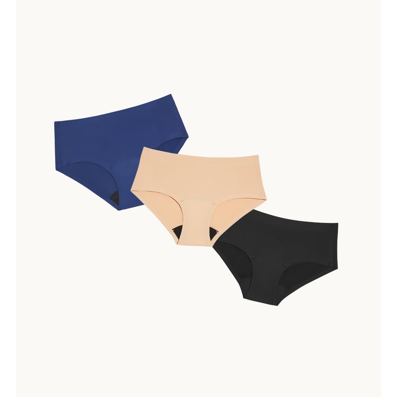 (Kit Item) First Period Kit Leakproof Underwear Night Sky/Beige/Black 3-Pack | Boyshort