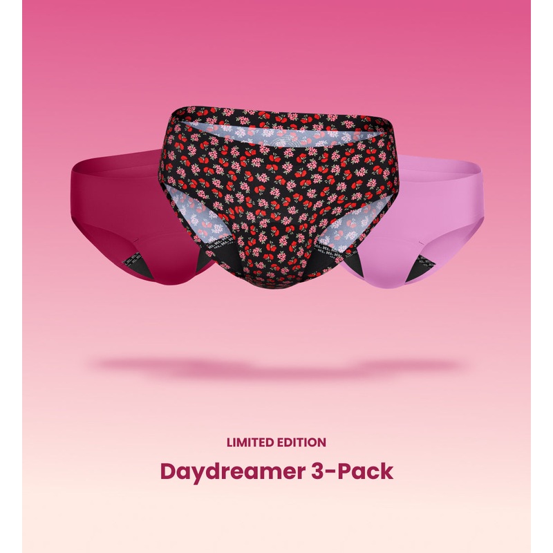 Leakproof UltraThin No-Show Underwear Bikini 3-Pack (Kit Item)