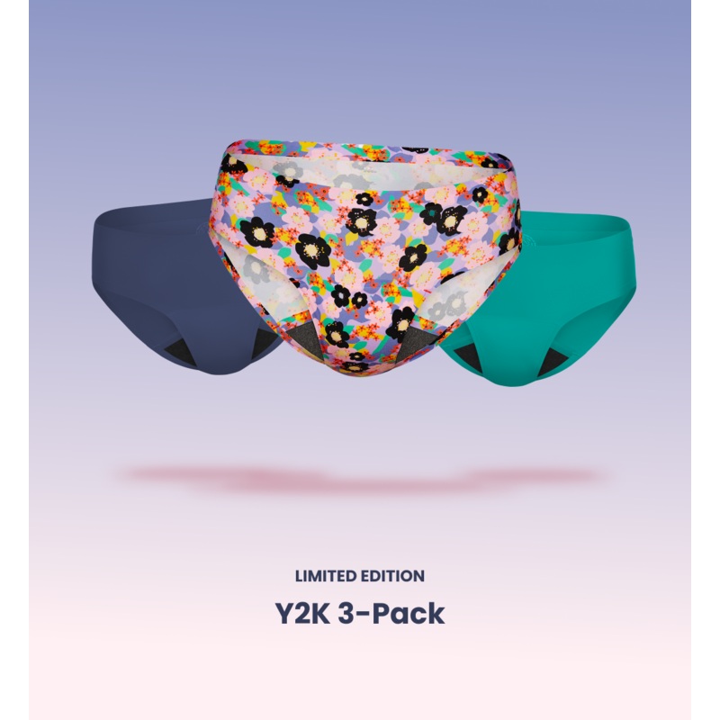 Super Leakproof No-Show Underwear Bikini 3-Pack (Kit Item)