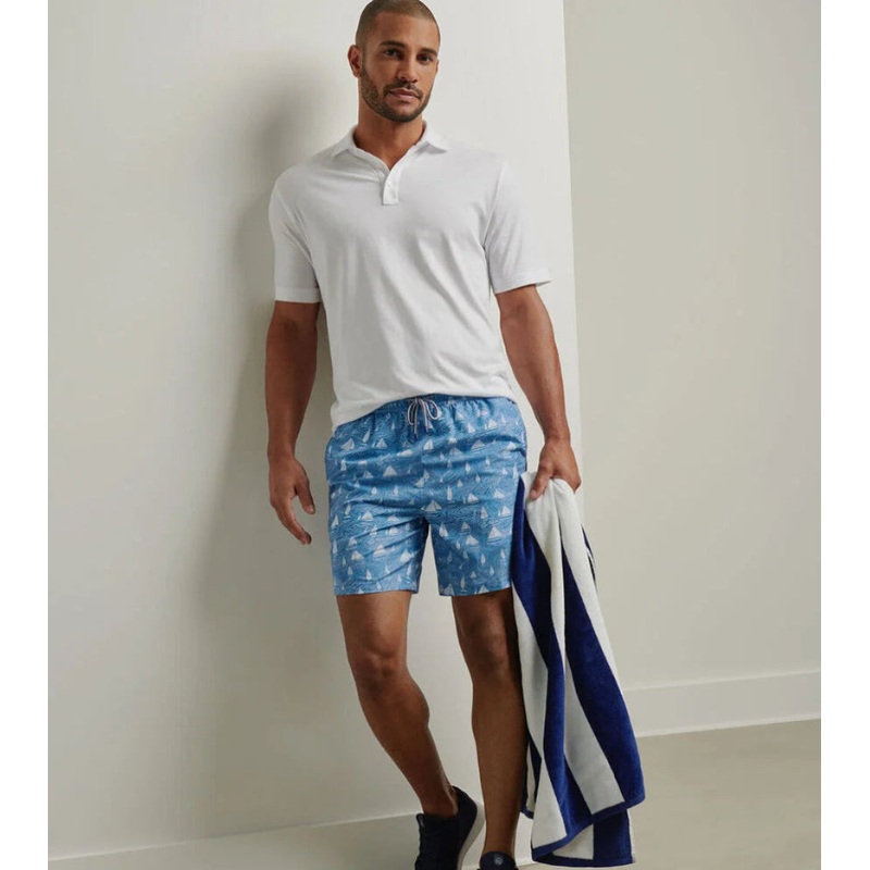 Peter Millar Men's 7-Inch Set Sail Swim Trunks - Brook Blue