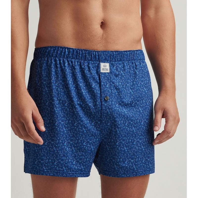 Peter Millar Men's Wine Country Performance Boxers - Sport Navy