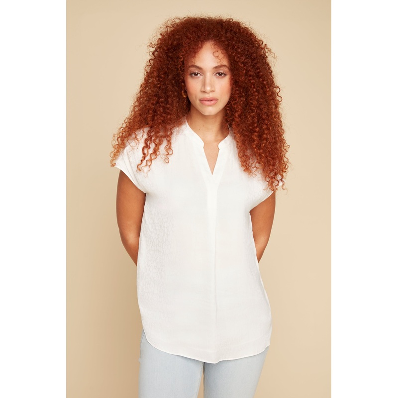 Renuar Airflow Cap Sleeve Blouse - Crme