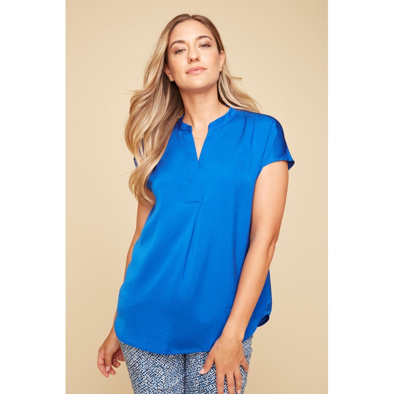 Renuar Airflow Cap Sleeve Blouse - Royalty