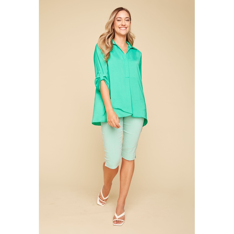 Renuar Airflow Long Sleeve Blouse - Jade