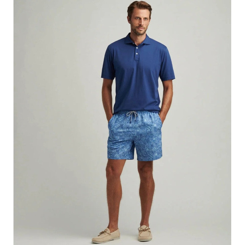 Peter Millar Men's 7-Inch Mai Tai Swim Trunks - Stellar Blue