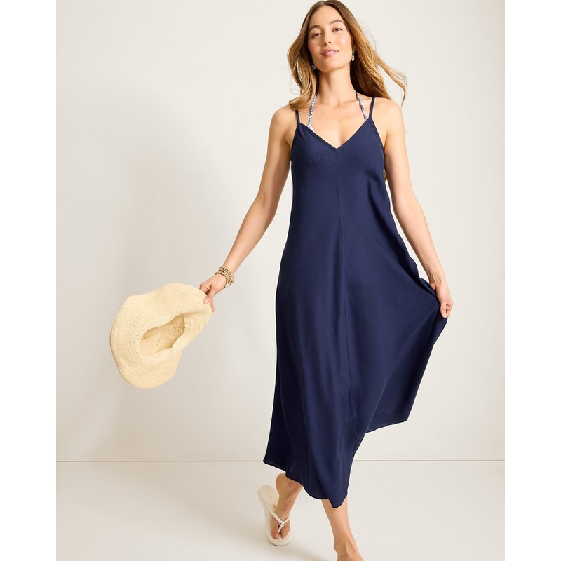 Tommy Bahama Capri Coast Bias Dress Cover Up - Mare Navy