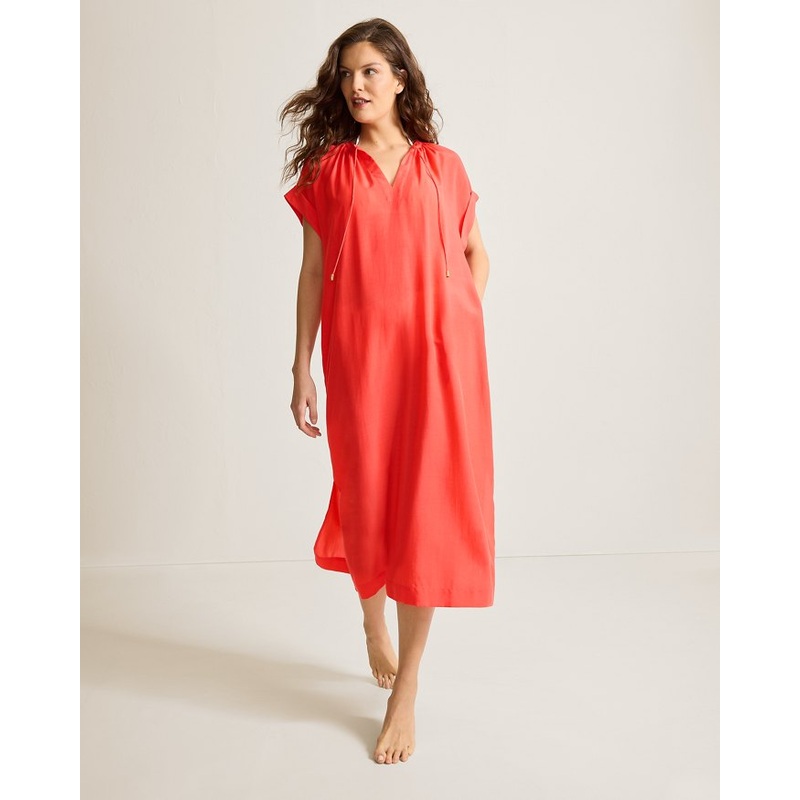 Tommy Bahama Capri Coast Caftan Cover Up - Citrus Coral *