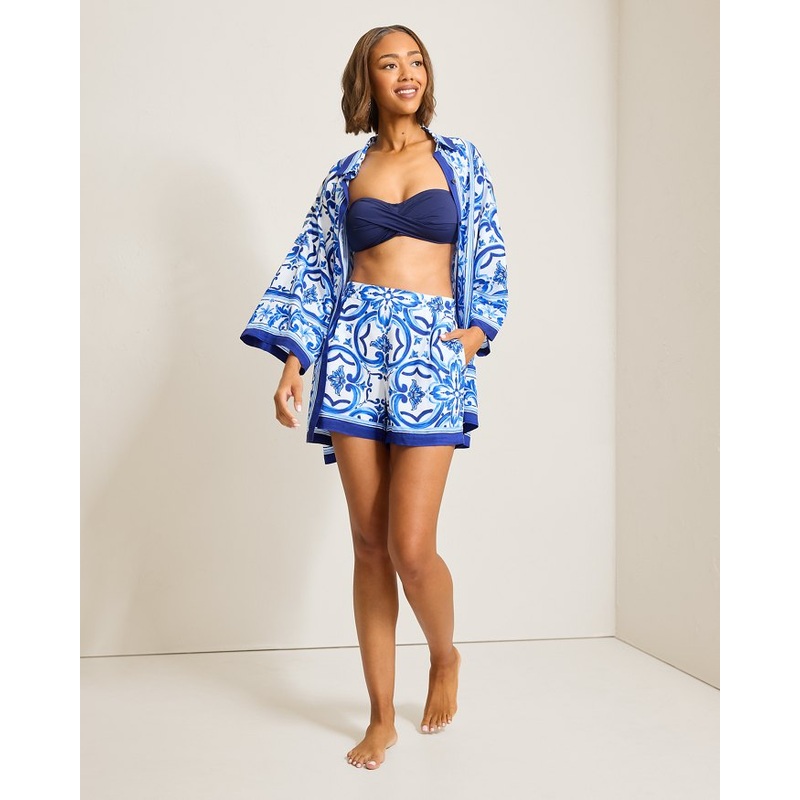Tommy Bahama Terrazzo Tile Pull On Short Cover Up - Palace Blue *
