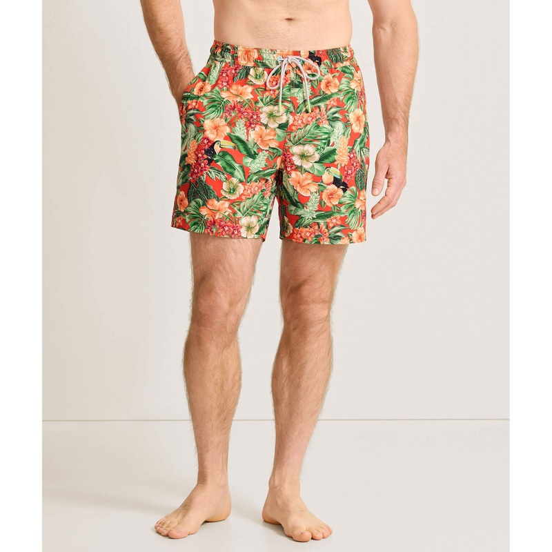 Tommy Bahama Men's 6-Inch Naples Toucan Paradise Swim Trunks - Mango Tango