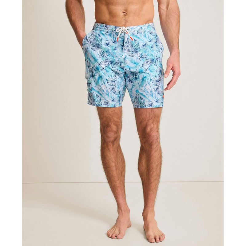 Tommy Bahama Men's 8-Inch Baja Frond Escape Swim Trunks - Vacation Blue