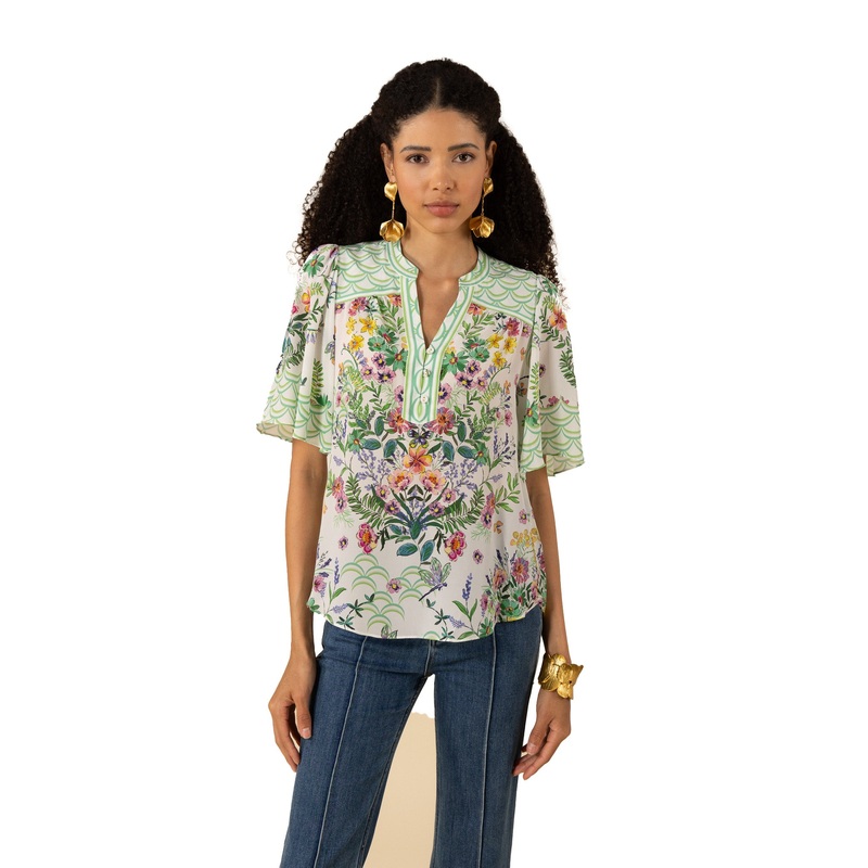 Hale Bob Noah Short Sleeve Top - Ivory