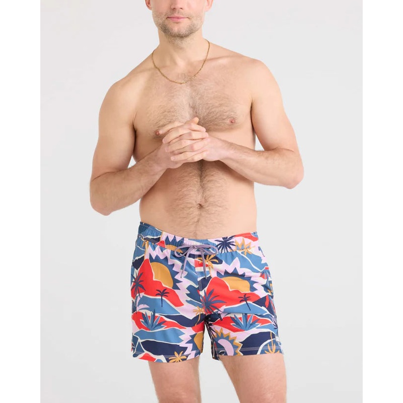 Saxx 5-Inch Oh Buoy 2N1 Volley Swim Trunks - Break Of Dawn - Blue