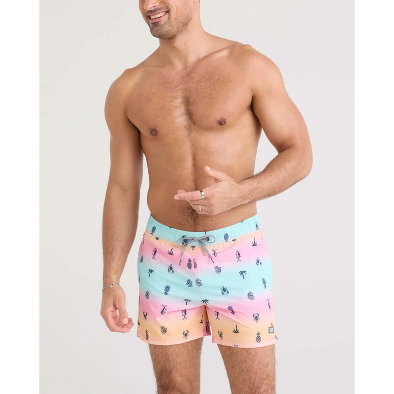 Saxx 5-Inch Oh Buoy 2N1 Volley Swim Trunks - Summer Ombre - Multi