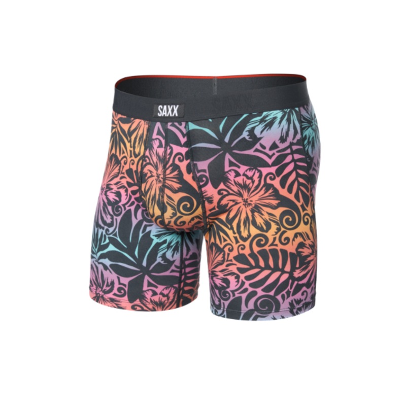 Saxx Vibe Xtra Boxer Brief Fly - Surf Flowers - Ebony